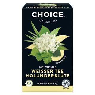 Choice Weißtee Holunderblüte bio 20 x 1,8 g Aufgussbeutel