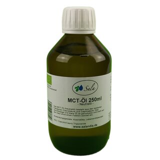 Sala MCT-Öl Neutralöl BIO aus Kokosfett 250 ml Glasflasche