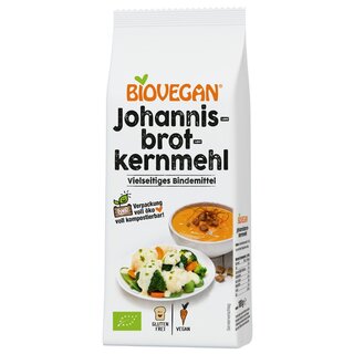 Biovegan Johannisbrotkernmehl BindeFix Warmspeisen glutenfrei vegan bio 100 g Tüte