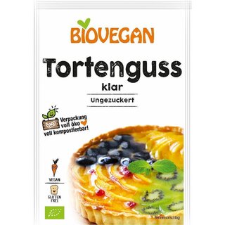 Biovegan Tortenguss klar ungezuckert glutenfrei vegan bio 2 x 6 g