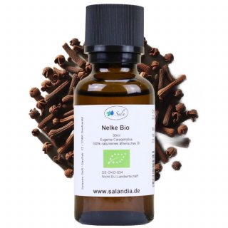 Sala Nelkenblütenöl Nelkenöl Gewürznelke Aroma ätherisches Öl naturrein BIO 30 ml