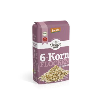 Bauckhof Six Grain Flakes without wheat vegan demeter organic 500 g