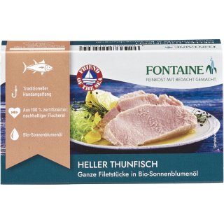 Fontaine Heller Thunfisch in kaltgepresstem Bio Sonnenblumenöl 120 g