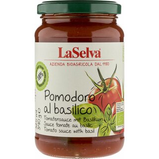 LaSelva Pomodoro al basilico Tomatensauce mit Basilikum vegan bio 340 g
