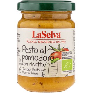 LaSelva Pesto al Pomodoro Tomaten Pesto mit Ricotta Käse bio 140 g