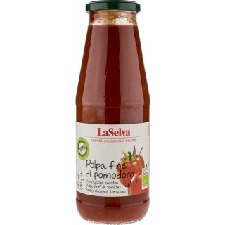 LaSelva Polpa fine di pomodoro finely chopped tomatoes vegan organic 690 g bottle