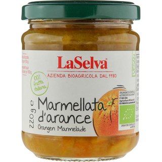 LaSelva Marmellata darance Orangen Marmelade vegan bio 220 g