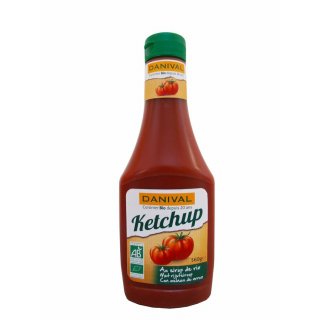 Danival Ketchup with Rice Syrup fructose free vegan organic 560 g squeeze bottle
