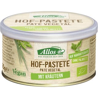 Allos Hof Pastete Kräuter glutenfrei vegan bio 125 g