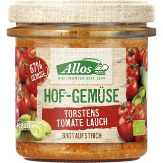 Allos Farm Vegetable Torstens Tomato Leek spread gluten free vegan organic 135 g