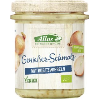 Allos Genießer Schmalz mit Röstzwiebeln pflanzlich glutenfrei vegan bio 150 g