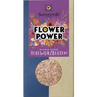Sonnentor Flower Power Gewürz-Blüten-Zucker Zubereitung vegan bio 35 g Tüte