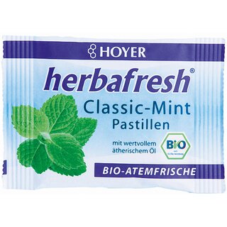 Hoyer Herbafresh Classic Mint Pastillen glutenfrei vegan bio 17 g