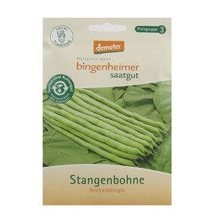 Bingenheimer Saatgut Stangenbohne Neckarkönigin demeter bio für 30-40 Pflanzen