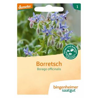 Bingenheimer Saatgut Borretsch Borago officinalis demeter bio für ca. 10 m²