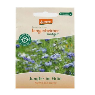 Bingenheimer Saatgut Jungfer in Grün Nigella damascena demeter bio für 150-200 Pflanzen