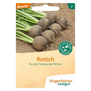 Bingenheimer Saatgut Rettich Runder Schwarzer Winter demeter bio für ca. 300 Pflanzen