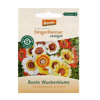 Bingenheimer Saatgut Bunte Wucherblume Chrysanthemum carinatum demeter bio für 70-80 Pflanzen