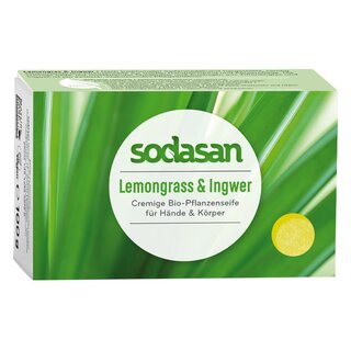 Sodasan Lemongrass & Ingwer Cremige Bio Pflanzenseife vegan 100 g