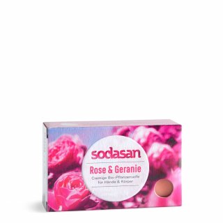 Sodasan Wild Rose Creamy Organic Soap vegan 100 g